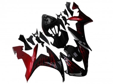 Buy 2004-2006 Yamaha YZF R1 Motorcycle Fairings - Glossy Black Red Flame Canada