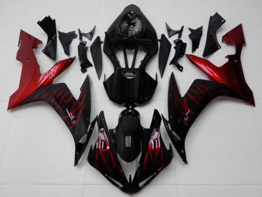 Buy 2004-2006 Yamaha YZF R1 Motorcycle Fairings - Glossy Black Red Flame Canada