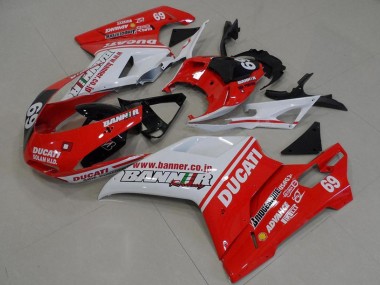 Buy 2007-2014 Ducati 848 1098 1198 Motorcycle Fairings - White Red Glossy Black Banner 69 Canada
