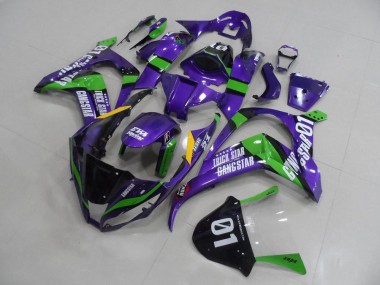 Buy 2011-2015 Kawasaki ZX10R Motorcycle Fairings - Purple Green Black White Trick Star Gangstar Eva Racing 01 Canada