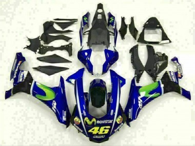 Buy 2015-2019 Yamaha YZF R1 Motorcycle Fairings - Blue Silver Black Green MoviStar Canada