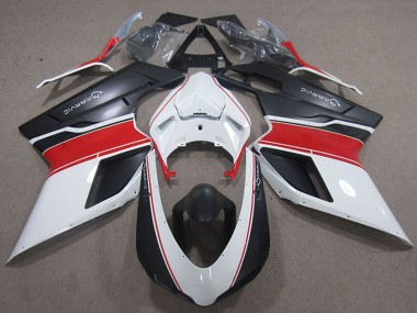 Buy 2007-2014 Ducati 848 1098 1198 Motorcycle Fairings - White Red Matte Black Marvic Canada