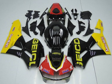 Buy 2012-2016 Honda CBR1000RR Motorcycle Fairings - Red Yellow Glossy Black HRC One Heart GEICO Canada