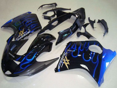 Buy 1996-2007 Honda CBR1100XX Blackbird Abs Motorcycle Fairings - Glossy Black Blue Flame Canada