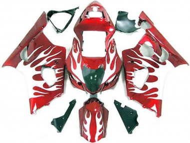 Buy 2003-2004 Suzuki GSXR 1000 Motorcycle Fairings - White Red Flame Canada