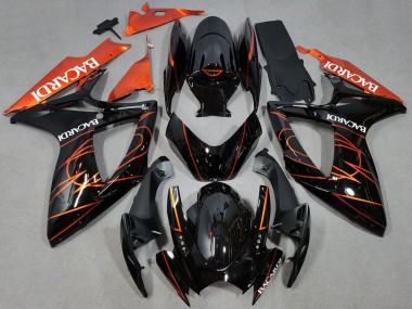 Buy 2006-2007 Suzuki GSXR 600 / GSXR 750 Motorcycle Fairings - Glossy Black Orange Bacardi Canada