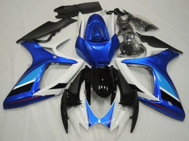 Buy 2006-2007 Suzuki GSXR 600 / GSXR 750 Motorcycle Fairing - White Blue Glossy Black Stripe Canada