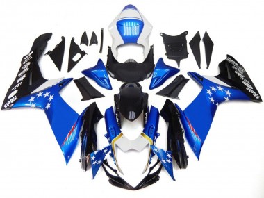 Buy 2011-2024 Suzuki GSXR 600 / GSXR 750 Motorcycle Fairings - Blue Style with Red Stars Canada