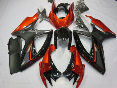 Buy 2006-2007 Suzuki GSXR 600 / GSXR 750 Motorcycle Fairings - Burnt Orange Grey Glossy Black Canada