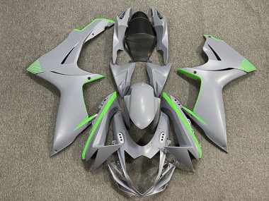Buy 2011-2024 Suzuki GSXR 600 / GSXR 750 Motorcycle Fairings - Matte Nardo Grey Green Accents Canada