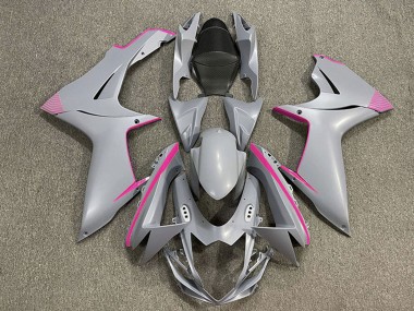 Buy 2011-2024 Suzuki GSXR 600 / GSXR 750 Motorcycle Fairings - Matte Nardo Grey Pink Accents Canada