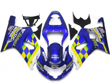 Buy 2001-2003 Suzuki GSXR 600 / GSXR 750 Motorcycle Fairings - Blue Yellow Green White MoviStar Canada