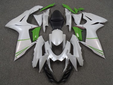 Buy 2011-2024 Suzuki GSXR 600 / GSXR 750 Motorcycle Fairings - Pearl White and Green Canada