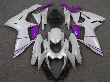 Buy 2011-2024 Suzuki GSXR 600 / GSXR 750 Motorcycle Fairings - Pearl White and Purple Canada