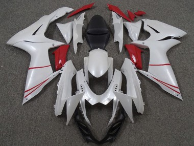 Buy 2011-2024 Suzuki GSXR 600 / GSXR 750 Motorcycle Fairings - Pearl White and Red Canada