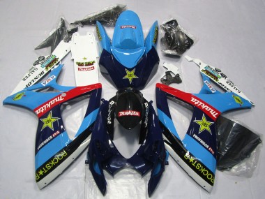 Buy 2006-2007 Suzuki GSXR 600 / GSXR 750 Motorcycle Fairings - Blue White Red Glossy Black Rockstar Canada
