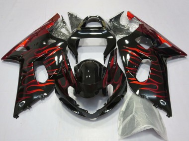 Buy 2001-2003 Suzuki GSXR 600 / GSXR 750 Motorcycle Fairings - Glossy Black Red Flame Canada