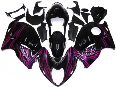 Buy 1996-2007 Suzuki GSXR 1300 Motorcycle Fairings - Glossy Black Purple Flame Canada