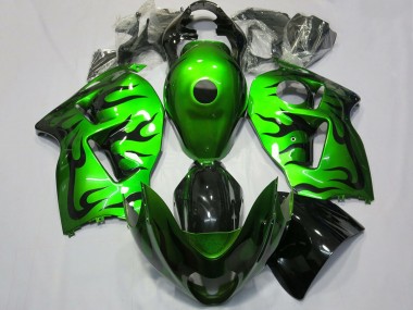Buy 1996-2007 Suzuki GSXR 1300 Motorcycle Fairing - Green Black Flame Canada