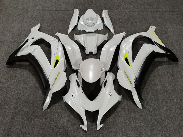 2016-2020 Kawasaki ZX10R Motorcycle Fairings - Pearl White Yellow Matte Black Canada