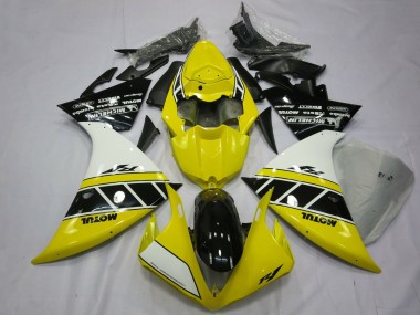 Buy 2012-2014 Yamaha R1 Motorcycle Fairings - White Yellow Glossy Black Canada