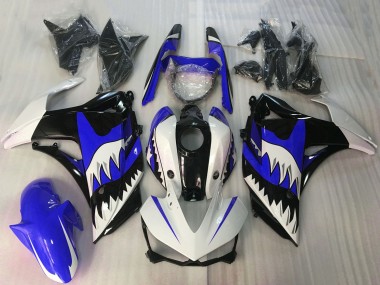 Buy 2015-2018 Yamaha R3 Motorcycle Fairings - White Blue Glossy Black Shark Canada