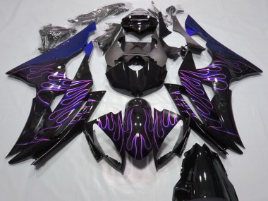 Buy 2008-2016 Yamaha R6 Motorcycle Fairings - Blue Glossy Black Purple Flame Canada