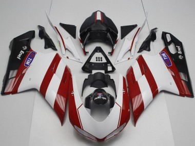 Buy 2007-2014 Ducati 848 1098 1198 Motorcycle Fairing - White Red Glossy Black Canada