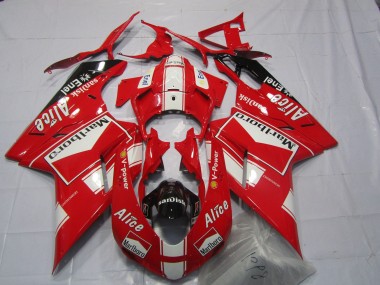 Buy 2007-2014 Ducati 848 1098 1198 Motorcycle Fairings - White Red Glossy Black Marlboro Alice Canada