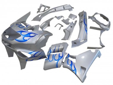 Buy 1993-2007 Kawasaki ZZR400 Motorcycle Fairings - White Blue Flame Canada