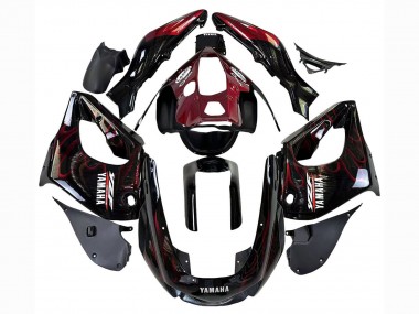 Buy 1997-2007 Yamaha YZF 1000R Thunderace Motorcycle Fairings - Black with Dark Red Flame Canada