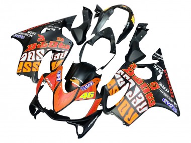 Buy 2004-2007 Honda CBR600 F4i Motorcycle Fairings - Matte Black Orange Rossi Canada
