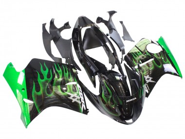 Buy 1996-2007 Honda CBR1100XX Blackbird Motorcycle Fairing - Glossy Black Green Flame Canada