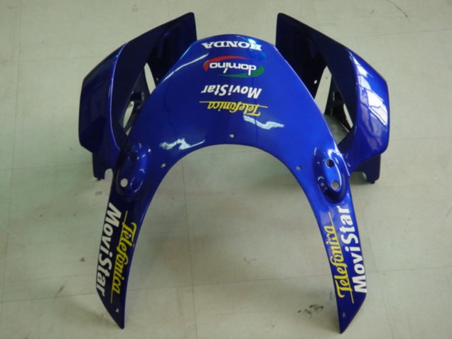 2002-2003 Honda CBR900RR 954 Motorcycle Fairings - Blue Yellow Glossy Black Telefumica MoviStar Castrol Canada