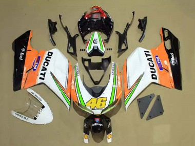 Buy 2007-2014 Ducati 848/1098/1198 Motorcycle Fairings - White Orange Green Glossy Black Tim 46 Canada