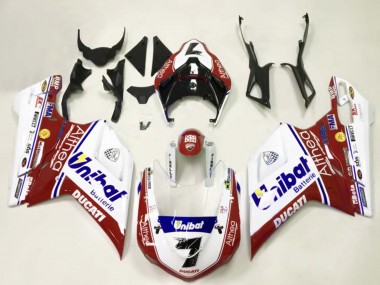 Buy 2007-2014 Ducati 848/1098/1198 Motorcycle Fairings - White Red Blue Unibat 7 Canada