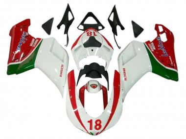 Buy 2007-2014 Ducati 848/1098/1198 Motorcycle Fairings - White Red Green 18 Canada