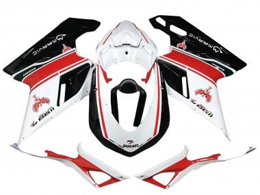 Buy 2007-2014 Ducati 1198 Motorcycle Fairings - White Red Glossy Black Canada
