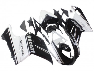 Buy 2007-2014 Ducati 848/1098/1198 Motorcycle Fairings - White Glossy Black Corse Canada