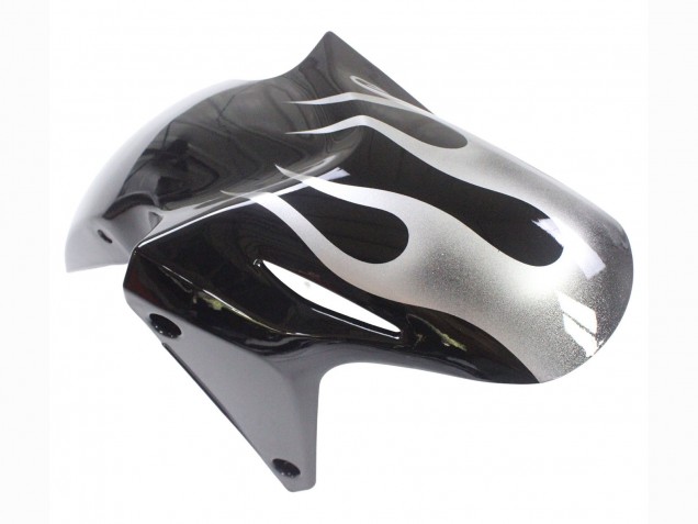 2013-2015 Honda CBR500R Motorcycle Fairings - Glossy Black Silver Flame Canada