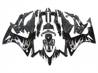 Buy 2013-2015 Honda CBR500R Motorcycle Fairings - Glossy Black Silver Flame Canada