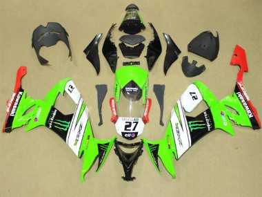 Buy 2008-2010 Kawasaki ZX10R Motorcycle Fairings - Green White Red Black Elf Green Monster Energy 27 Canada