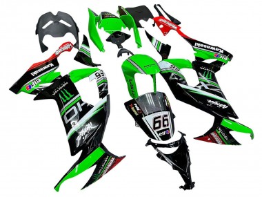 Buy 2008-2010 Kawasaki ZX10R Motorcycle Fairings - Green White Red Black Monster Elf 66 Canada