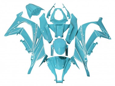 Buy 2008-2010 Kawasaki ZX10R Motorcycle Fairings - Light Blue White Lines Canada