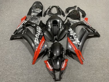 Buy 2008-2010 Kawasaki ZX10R Motorcycle Fairings - Black Carbon Fiber Red Canada