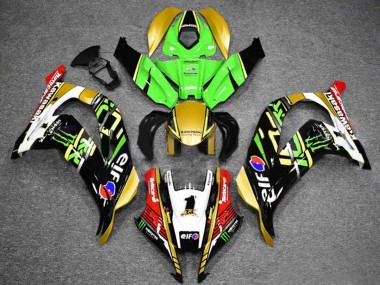 Buy 2016-2020 Kawasaki ZX10R Motorcycle Fairings - Green Gold White Red Black Elf Monster Canada