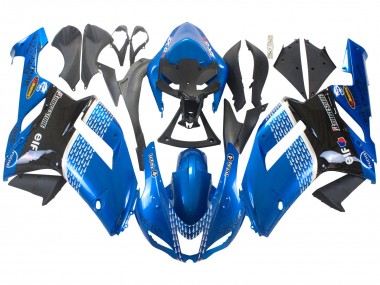 Buy 2007-2008 Kawasaki ZX6R Motorcycle Fairings - Black Blue Elf Canada