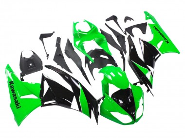 Buy 2009-2012 Kawasaki ZX6R Motorcycle Fairings - Green Glossy Black Canada
