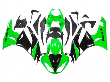 Buy 2009-2012 Kawasaki ZX6R Motorcycle Fairings - Green Glossy Black Canada