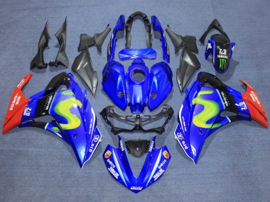 Buy 2015-2018 Yamaha YZF R3/R25 Motorcycle Fairings - Blue Glossy Black Red ENEOS Monster Canada
